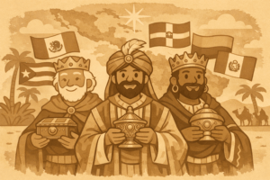 The three wise men from the bible visit Latin America
